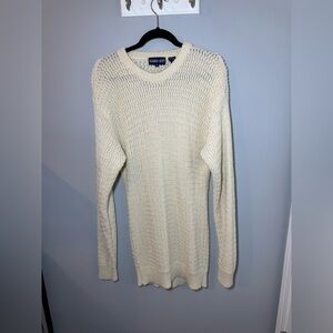 Vintage Warren Scott Cream Ivory Chunky Knit Sweater Dress Women’s Size Medium